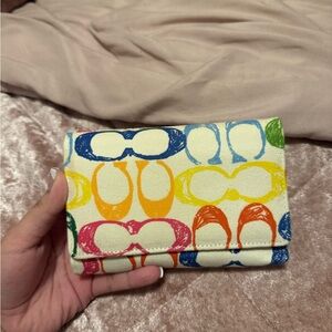 Colorful Vintage Coach  Print Wallet